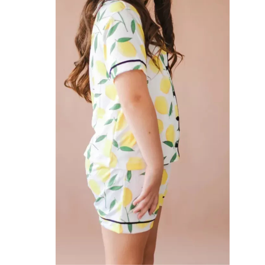 Pijama Infantil Unissex Americano Curto Limão Siciliano