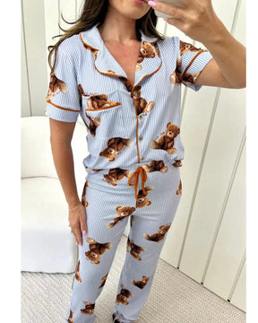 Pijama Feminino Americano Meia Estação New Bear Ursos
