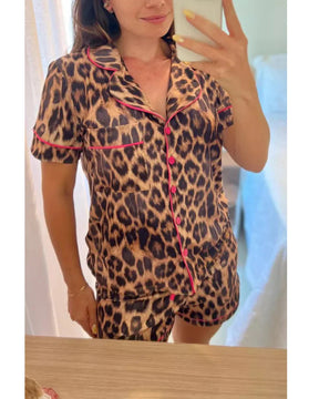 Pijama Feminino Americano Curto Agda Onça