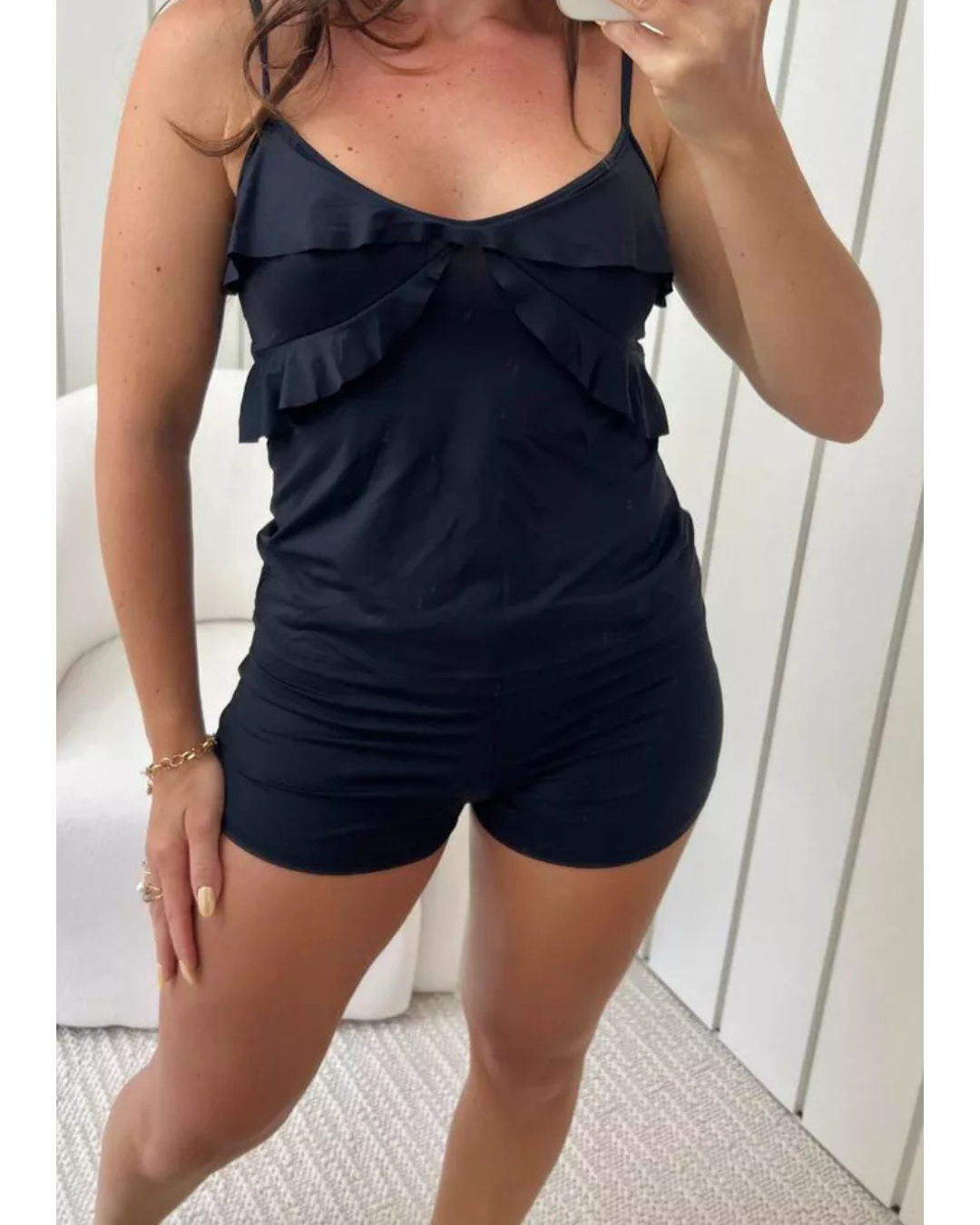 Short Doll Preto Em Poliamida