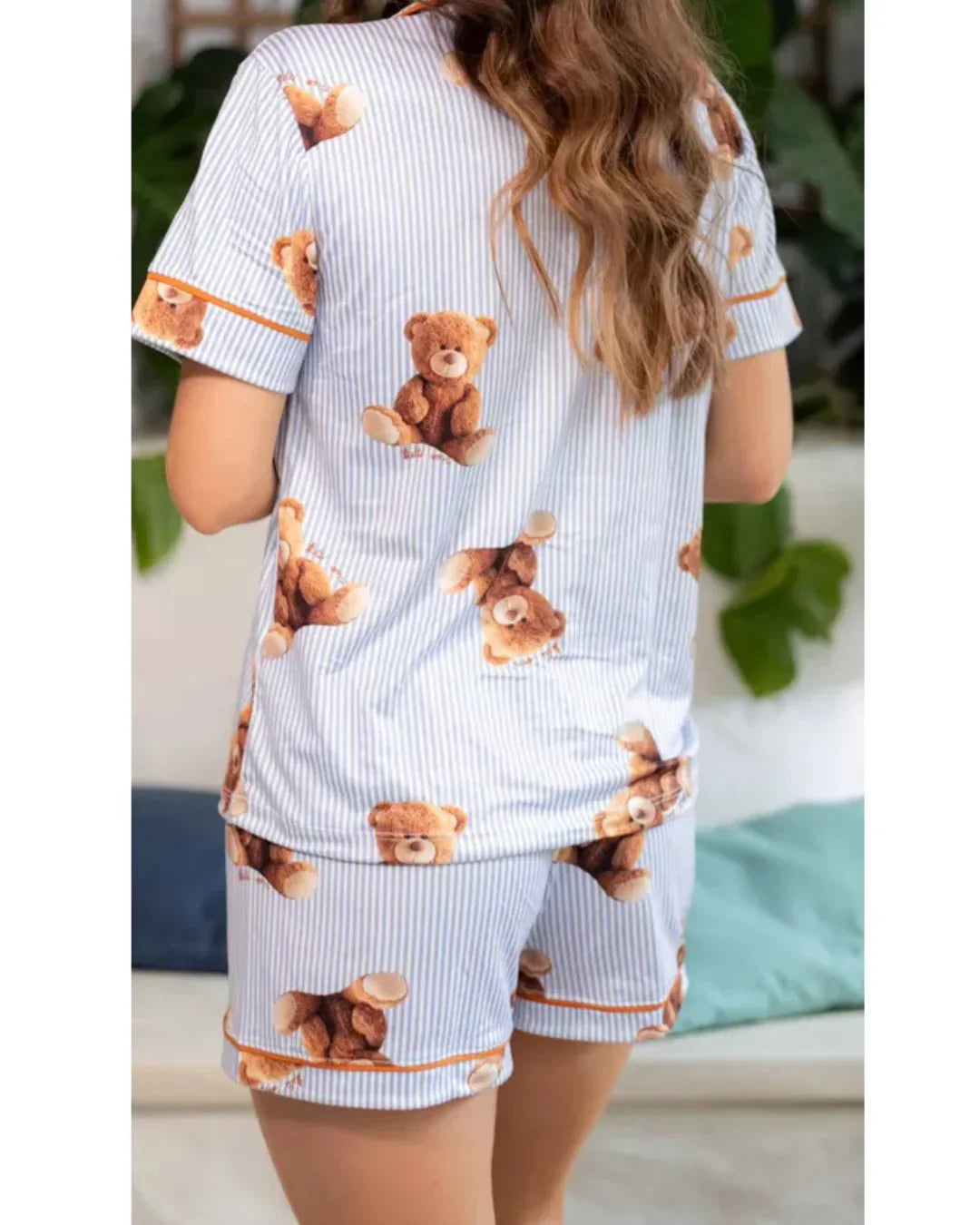 Pijama Feminino Americano Curto Agda New Bear Ursos