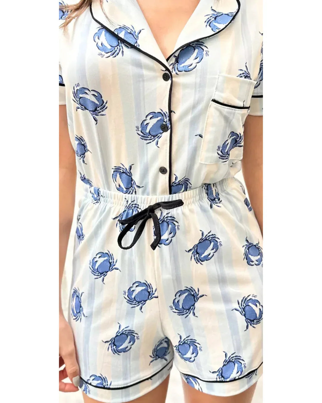 Pijama Feminino Americano Curto Caranguejo