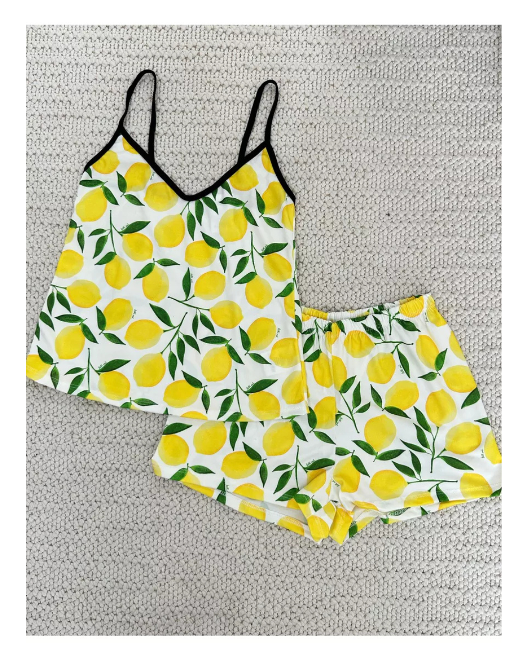 Pijama Feminino Curto Alcinha Limão siciliano