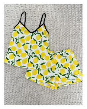 Pijama Feminino Curto Alcinha Limão siciliano