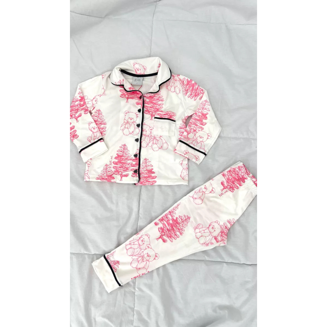 Pijama Infantil Unissex Americano Longo Toile Jouy